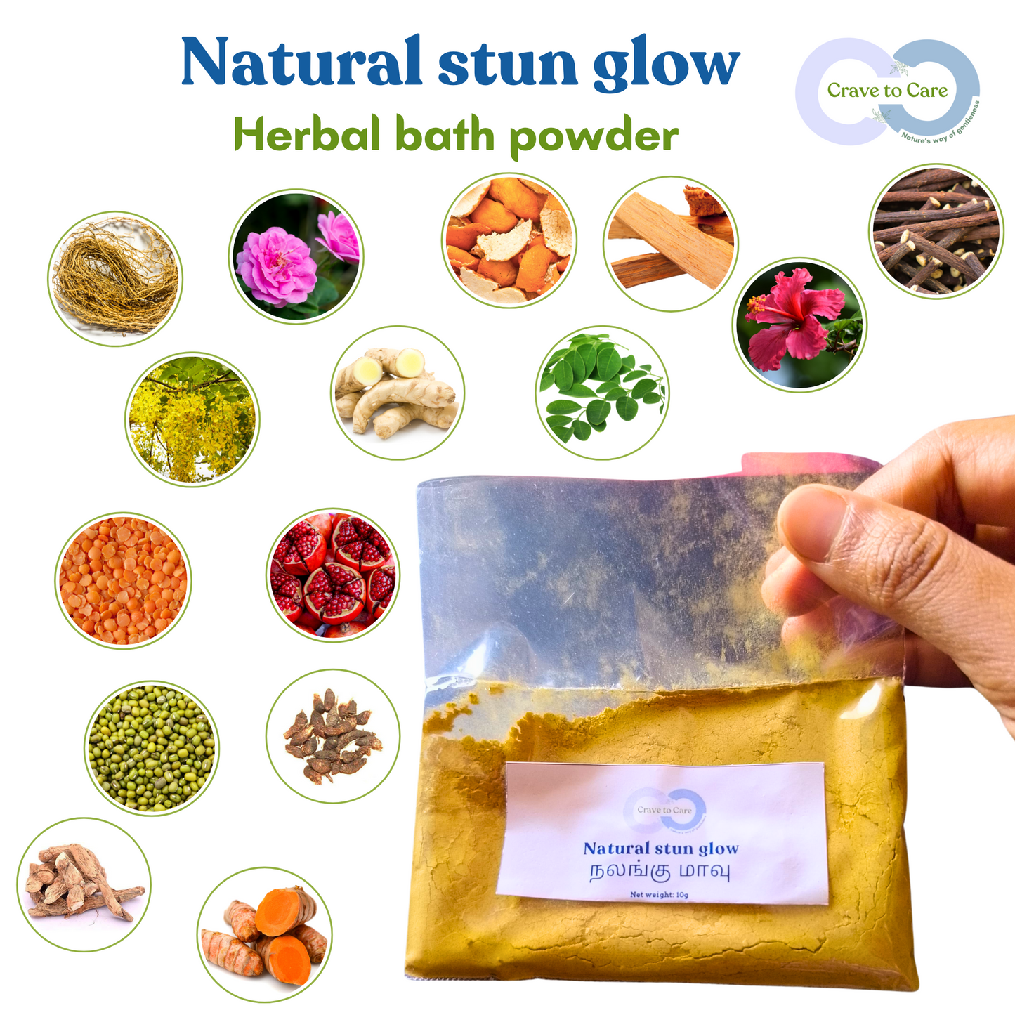 Natural Stun glow herbal bath powder
