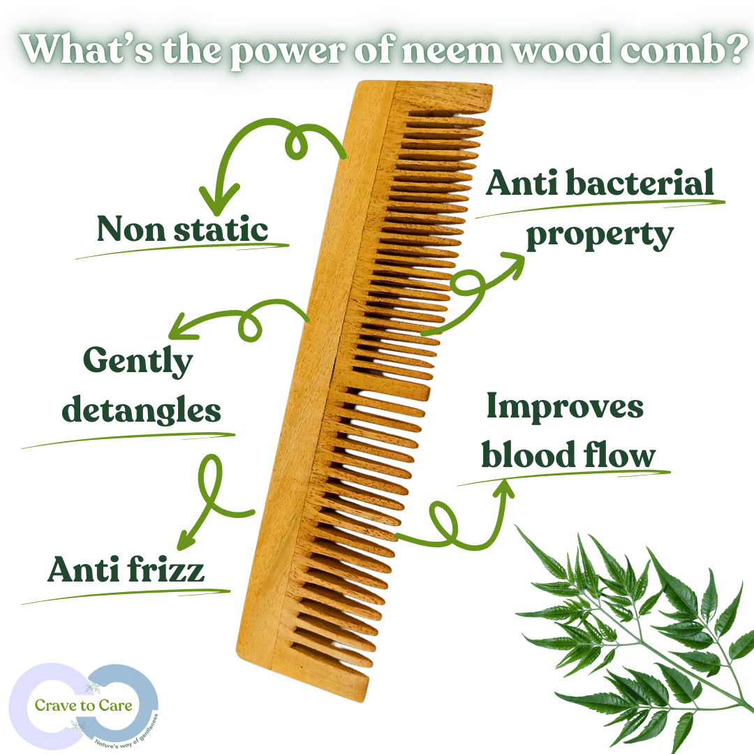 2 in 1 Neem wood comb