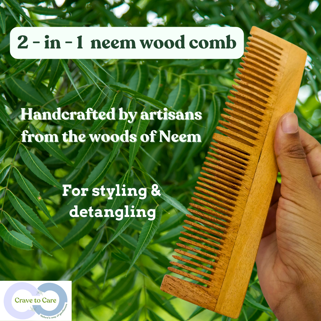 2 in 1 Neem wood comb