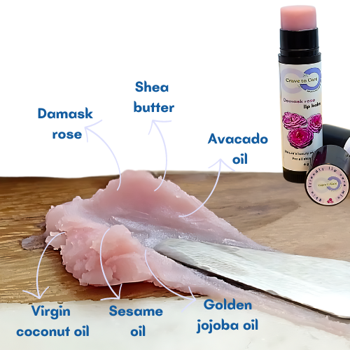 Ingredients of damask rose lip balm