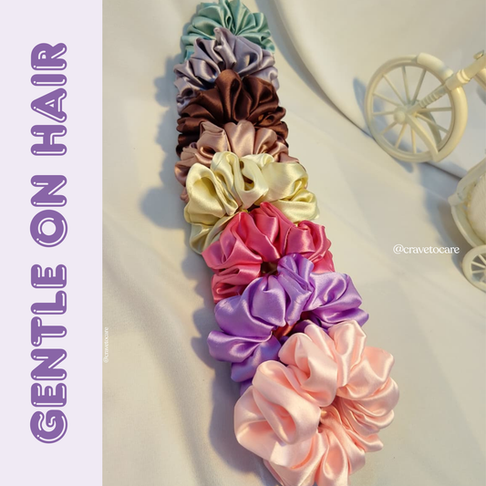 Premium satin scrunchies - set of 8
