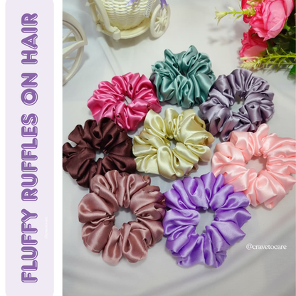 Premium satin scrunchies - set of 8